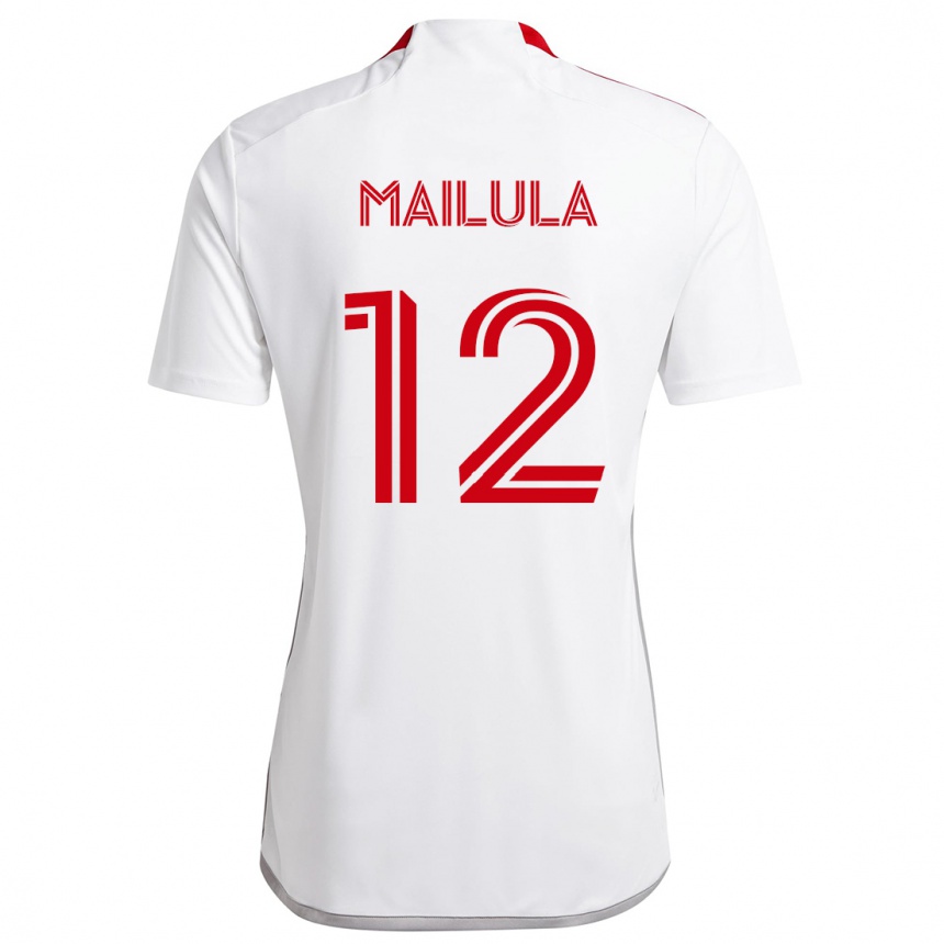 Niño Fútbol Camiseta Cassius Mailula #12 Blanco Rojo 2ª Equipación 2024/25 México