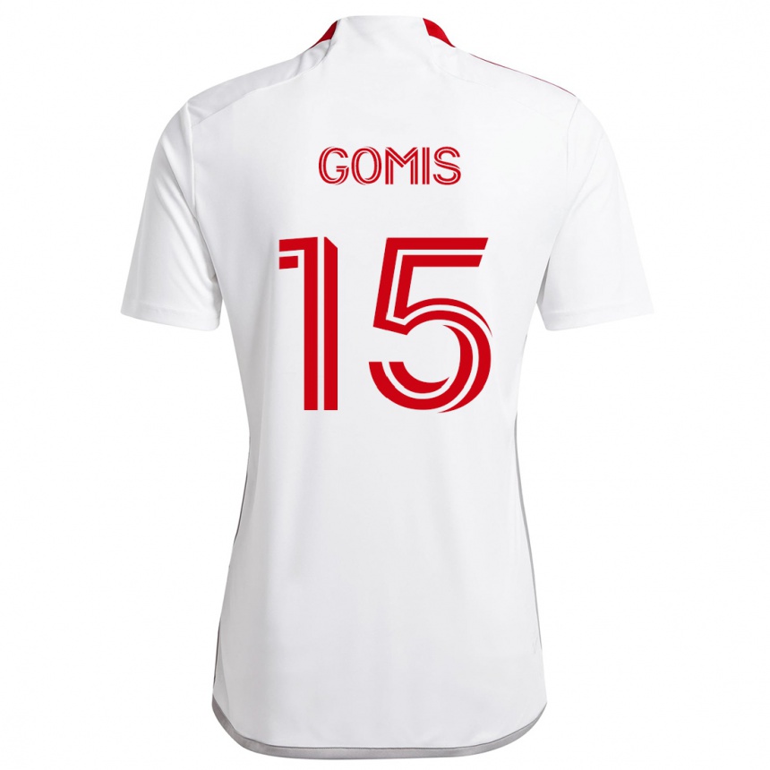 Niño Fútbol Camiseta Nicksoen Gomis #15 Blanco Rojo 2ª Equipación 2024/25 México