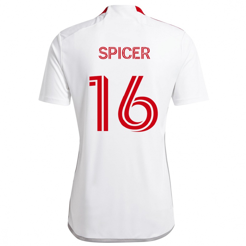 Niño Fútbol Camiseta Tyrese Spicer #16 Blanco Rojo 2ª Equipación 2024/25 México