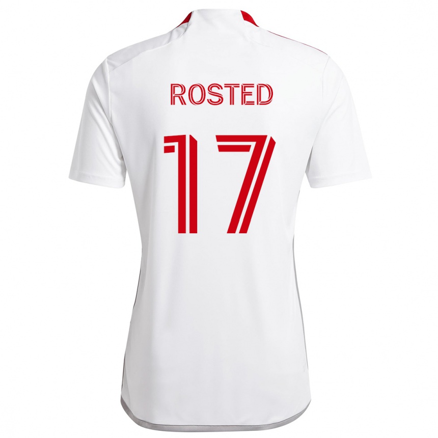 Niño Fútbol Camiseta Sigurd Rosted #17 Blanco Rojo 2ª Equipación 2024/25 México