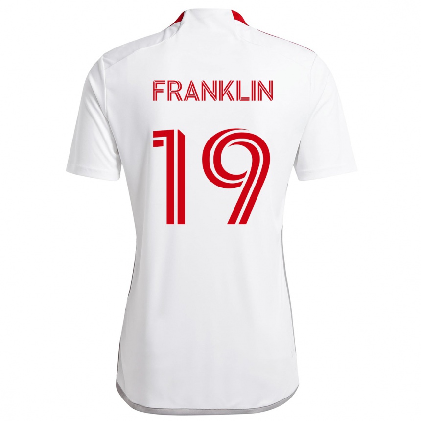 Niño Fútbol Camiseta Kobe Franklin #19 Blanco Rojo 2ª Equipación 2024/25 México