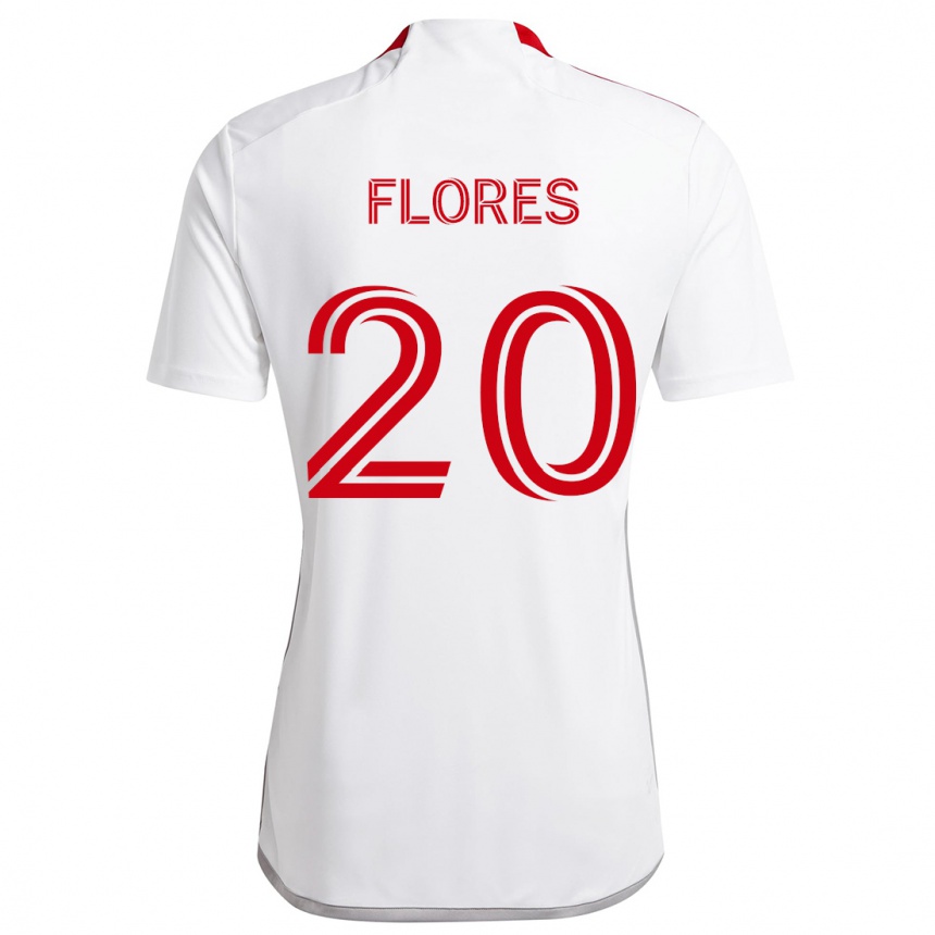 Niño Fútbol Camiseta Deybi Flores #20 Blanco Rojo 2ª Equipación 2024/25 México