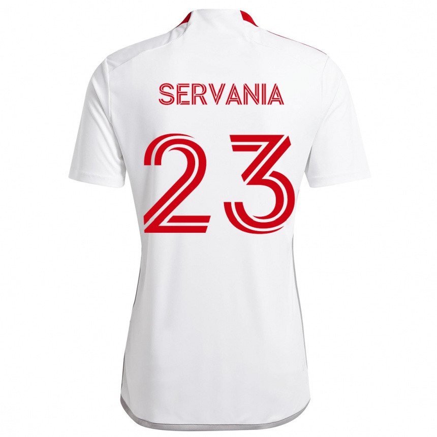 Niño Fútbol Camiseta Brandon Servania #23 Blanco Rojo 2ª Equipación 2024/25 México