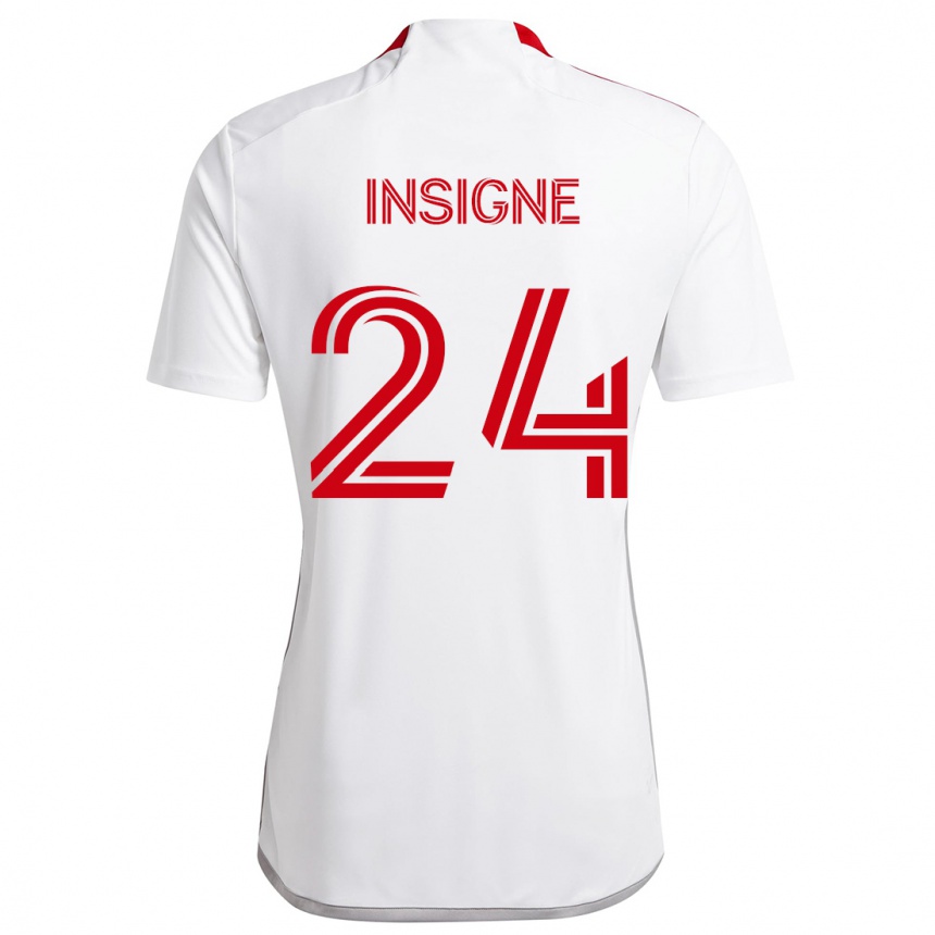 Niño Fútbol Camiseta Lorenzo Insigne #24 Blanco Rojo 2ª Equipación 2024/25 México