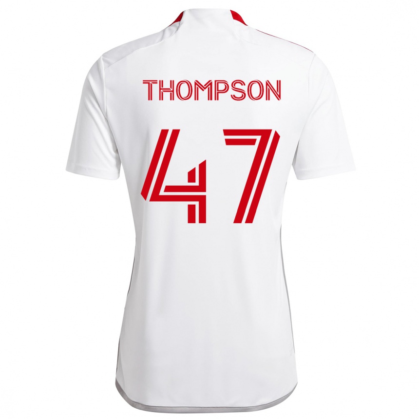 Niño Fútbol Camiseta Kosi Thompson #47 Blanco Rojo 2ª Equipación 2024/25 México