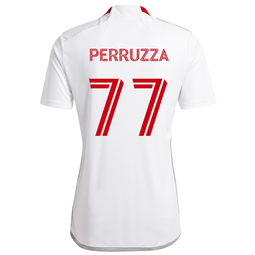 Niño Fútbol Camiseta Jordan Perruzza #77 Blanco Rojo 2ª Equipación 2024/25 México