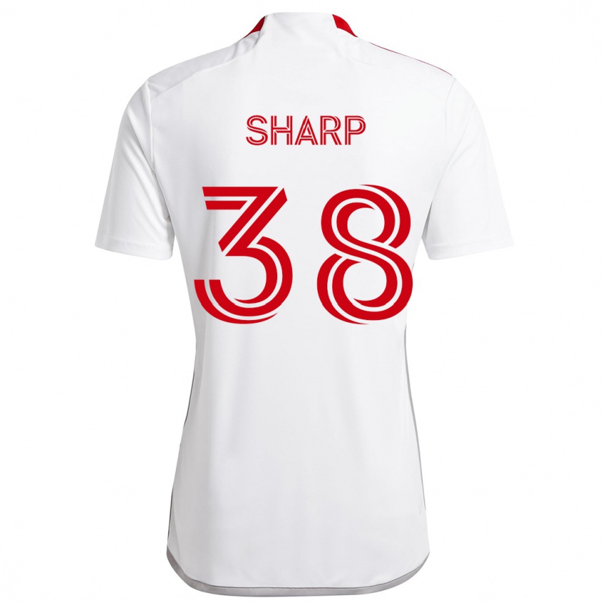 Niño Fútbol Camiseta Charlie Sharp #38 Blanco Rojo 2ª Equipación 2024/25 México