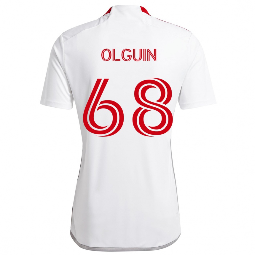 Niño Fútbol Camiseta Lucas Olguin #68 Blanco Rojo 2ª Equipación 2024/25 México