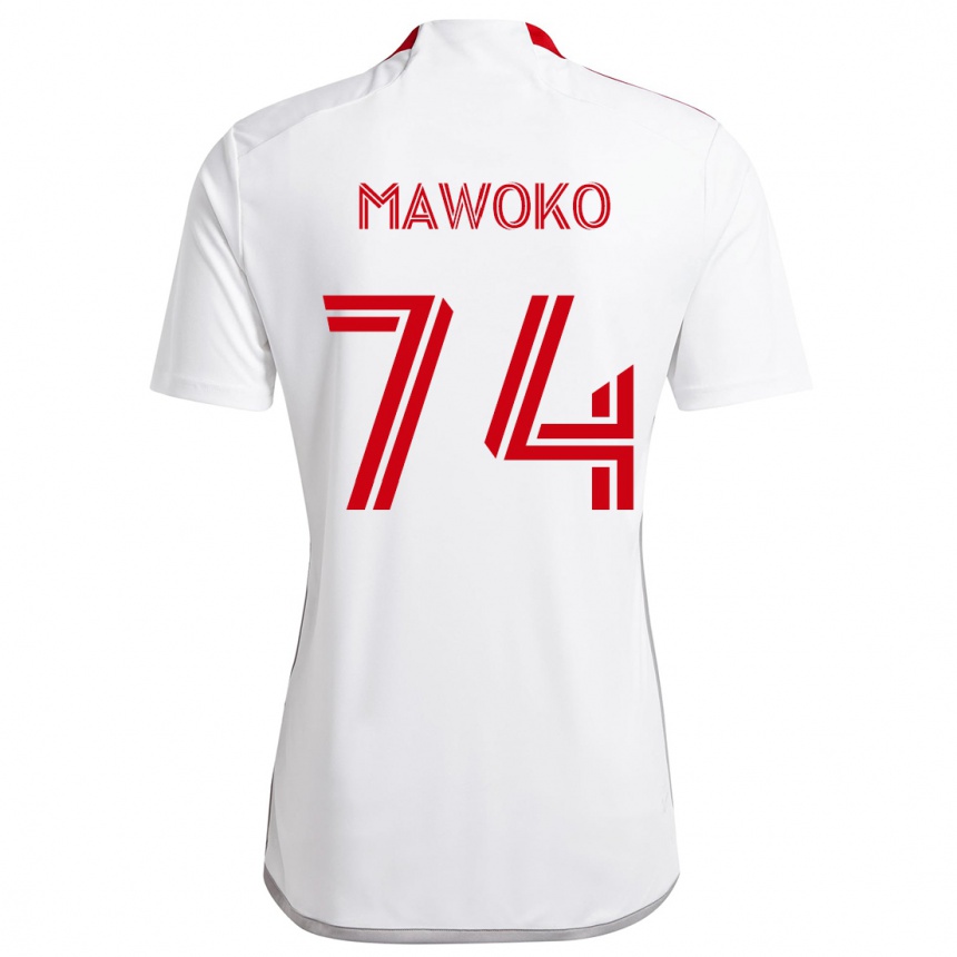 Niño Fútbol Camiseta Kundai Mawoko #74 Blanco Rojo 2ª Equipación 2024/25 México