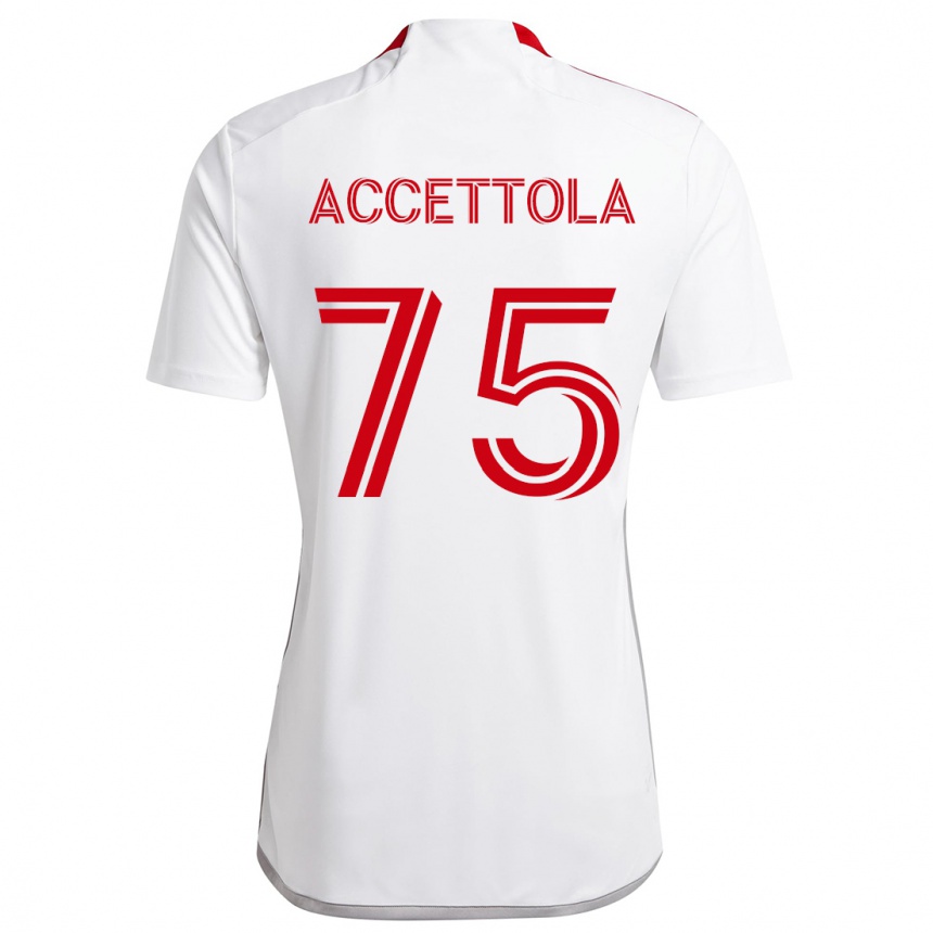 Niño Fútbol Camiseta Luca Accettola #75 Blanco Rojo 2ª Equipación 2024/25 México