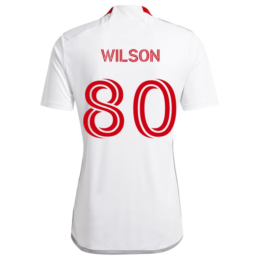 Niño Fútbol Camiseta Shafique Wilson #80 Blanco Rojo 2ª Equipación 2024/25 México