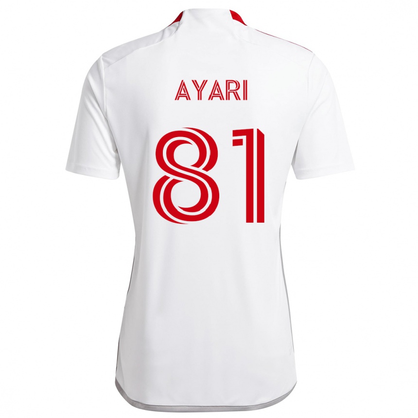 Niño Fútbol Camiseta Hassan Ayari #81 Blanco Rojo 2ª Equipación 2024/25 México