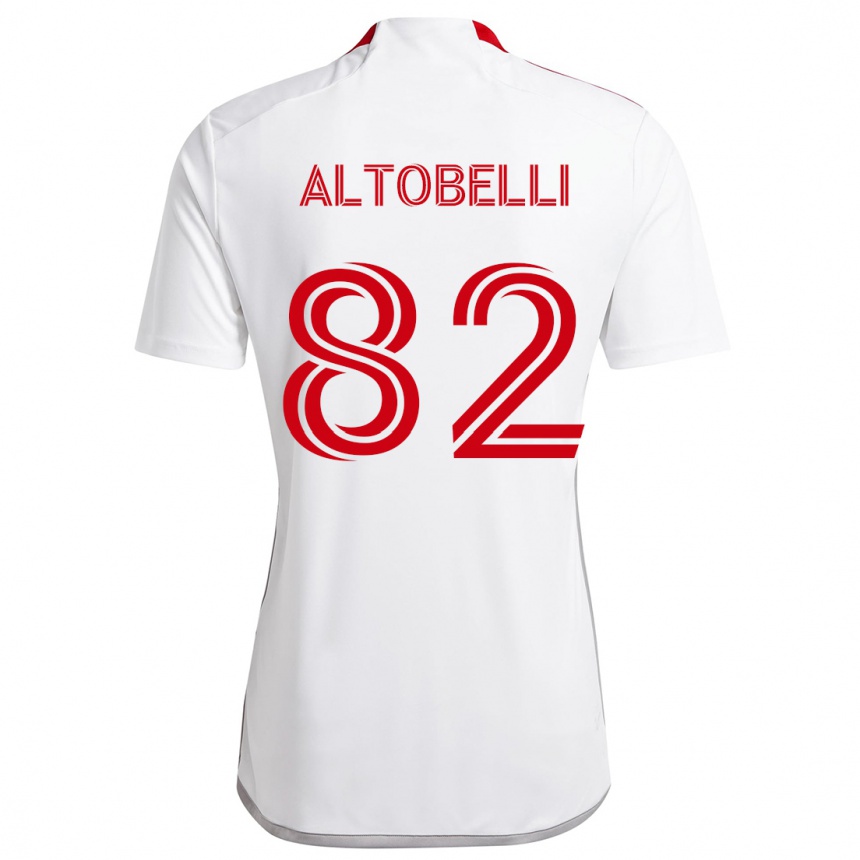 Niño Fútbol Camiseta Julian Altobelli #82 Blanco Rojo 2ª Equipación 2024/25 México