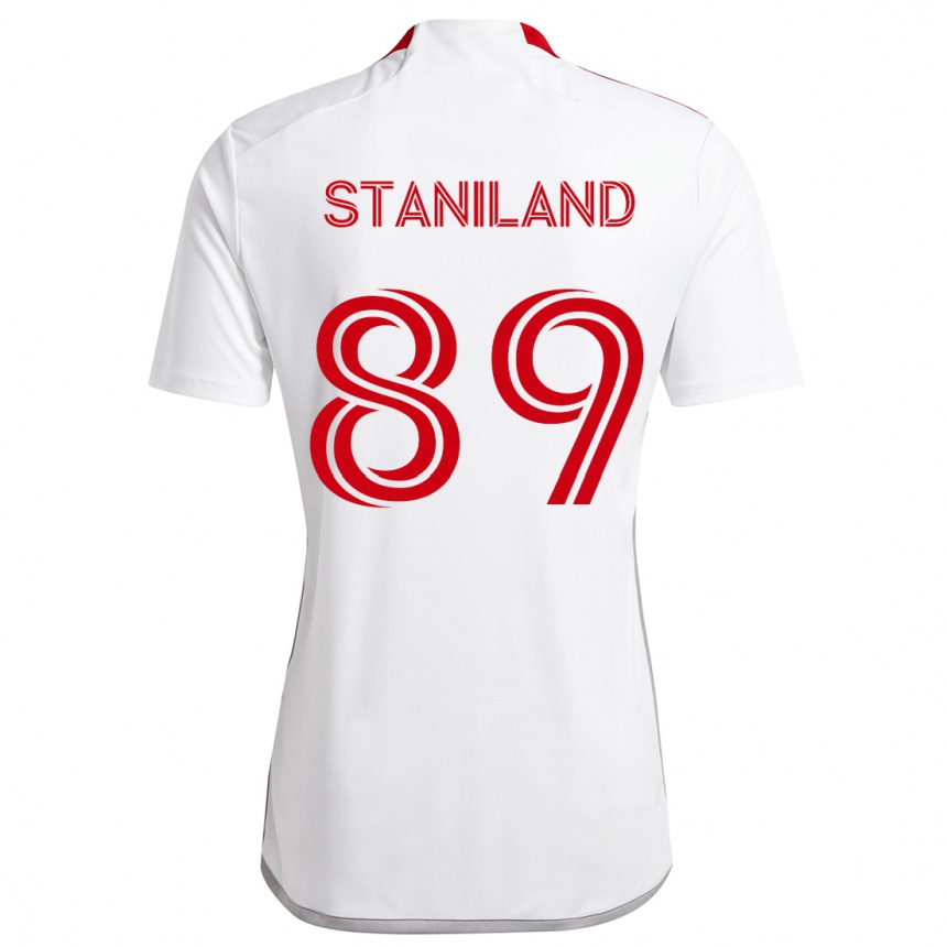 Niño Fútbol Camiseta Charlie Staniland #89 Blanco Rojo 2ª Equipación 2024/25 México