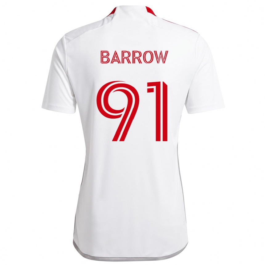 Niño Fútbol Camiseta Dékwon Barrow #91 Blanco Rojo 2ª Equipación 2024/25 México