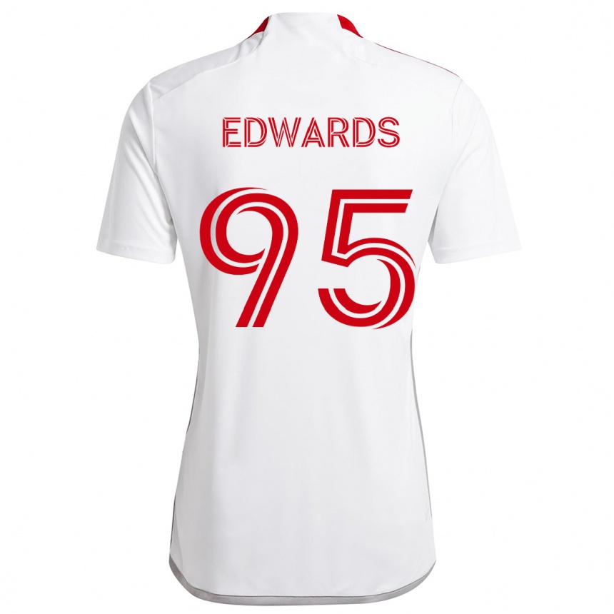 Niño Fútbol Camiseta Nathaniel Edwards #95 Blanco Rojo 2ª Equipación 2024/25 México