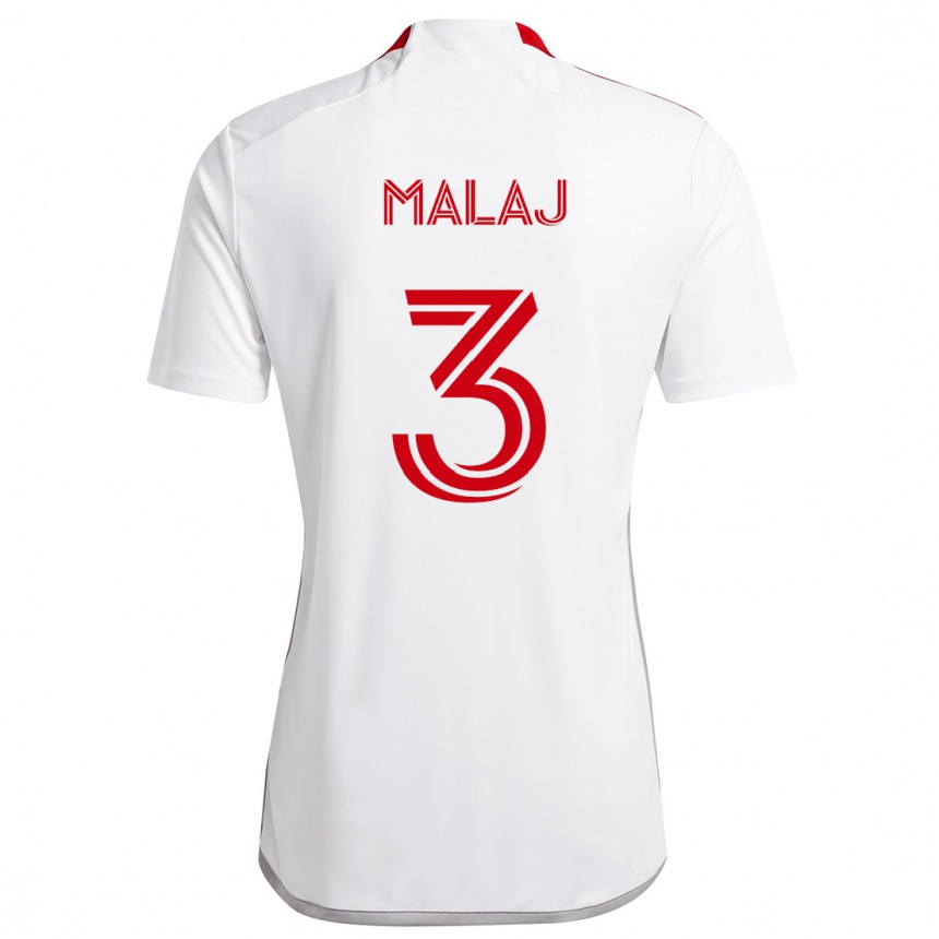 Niño Fútbol Camiseta Albert Malaj #3 Blanco Rojo 2ª Equipación 2024/25 México