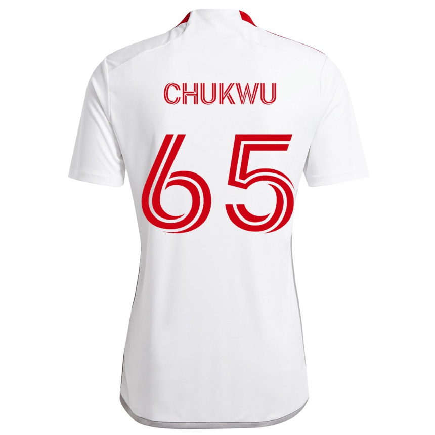 Niño Fútbol Camiseta Joses Chukwu #65 Blanco Rojo 2ª Equipación 2024/25 México