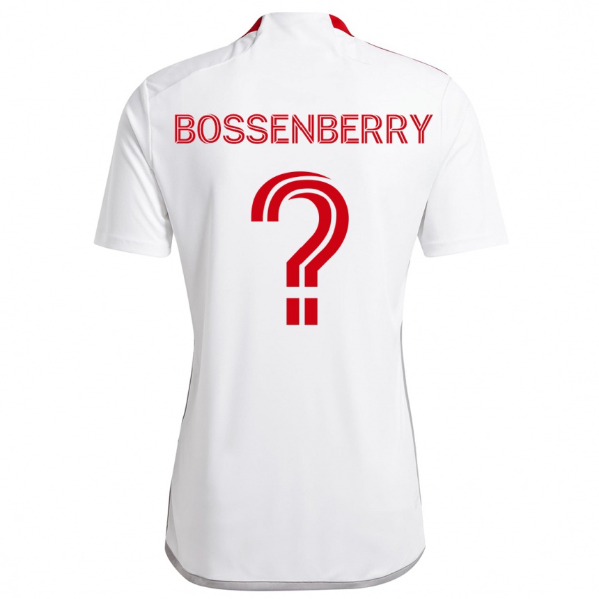 Niño Fútbol Camiseta Antone Bossenberry #0 Blanco Rojo 2ª Equipación 2024/25 México