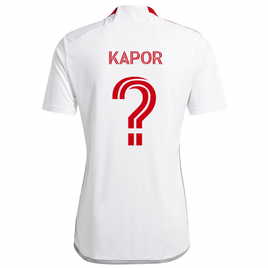 Niño Fútbol Camiseta Stefan Kapor #0 Blanco Rojo 2ª Equipación 2024/25 México