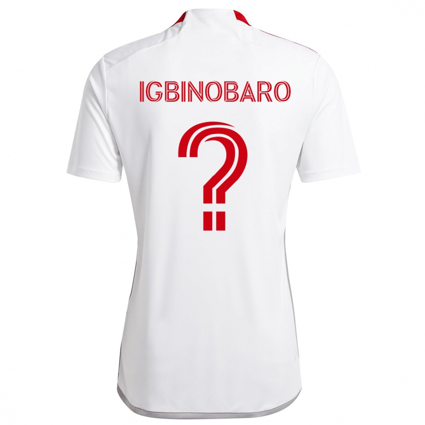 Niño Fútbol Camiseta Philip Igbinobaro #0 Blanco Rojo 2ª Equipación 2024/25 México