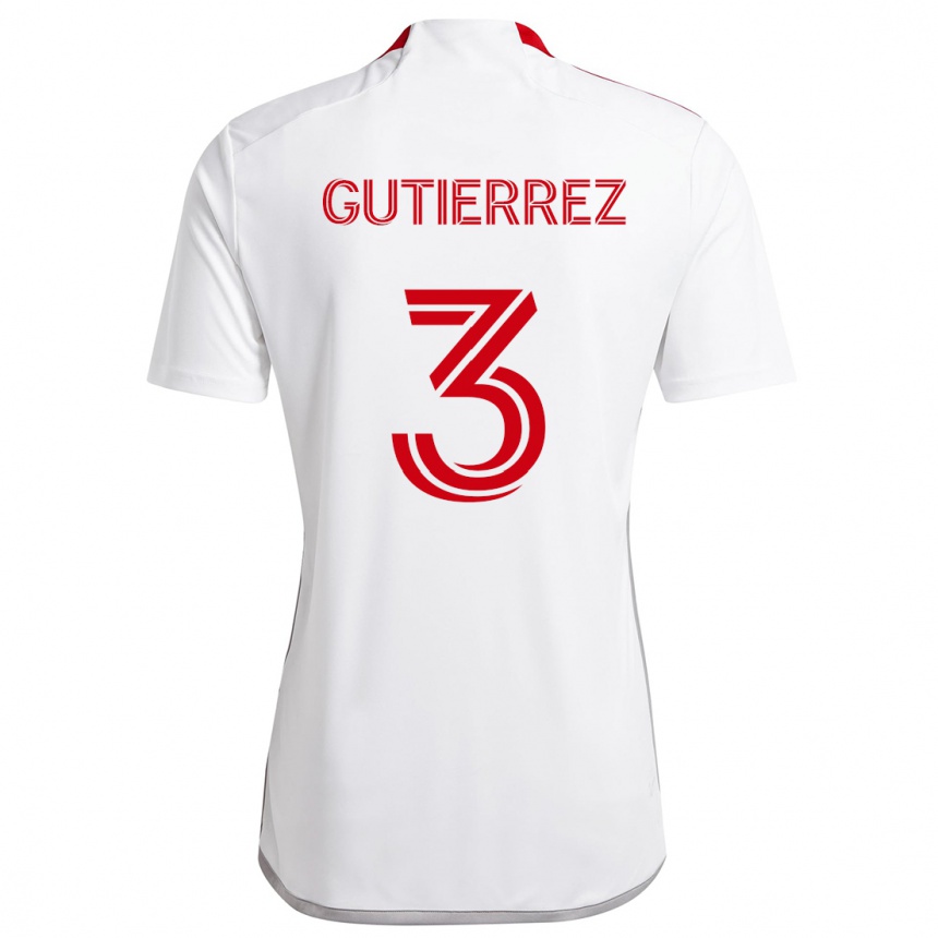 Niño Fútbol Camiseta Cristián Gutiérrez #3 Blanco Rojo 2ª Equipación 2024/25 México