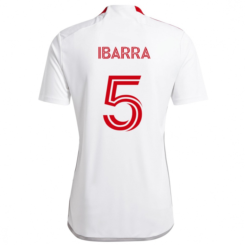 Niño Fútbol Camiseta Franco Ibarra #5 Blanco Rojo 2ª Equipación 2024/25 México