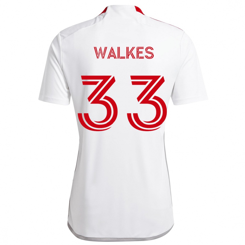 Niño Fútbol Camiseta Reshaun Walkes #33 Blanco Rojo 2ª Equipación 2024/25 México