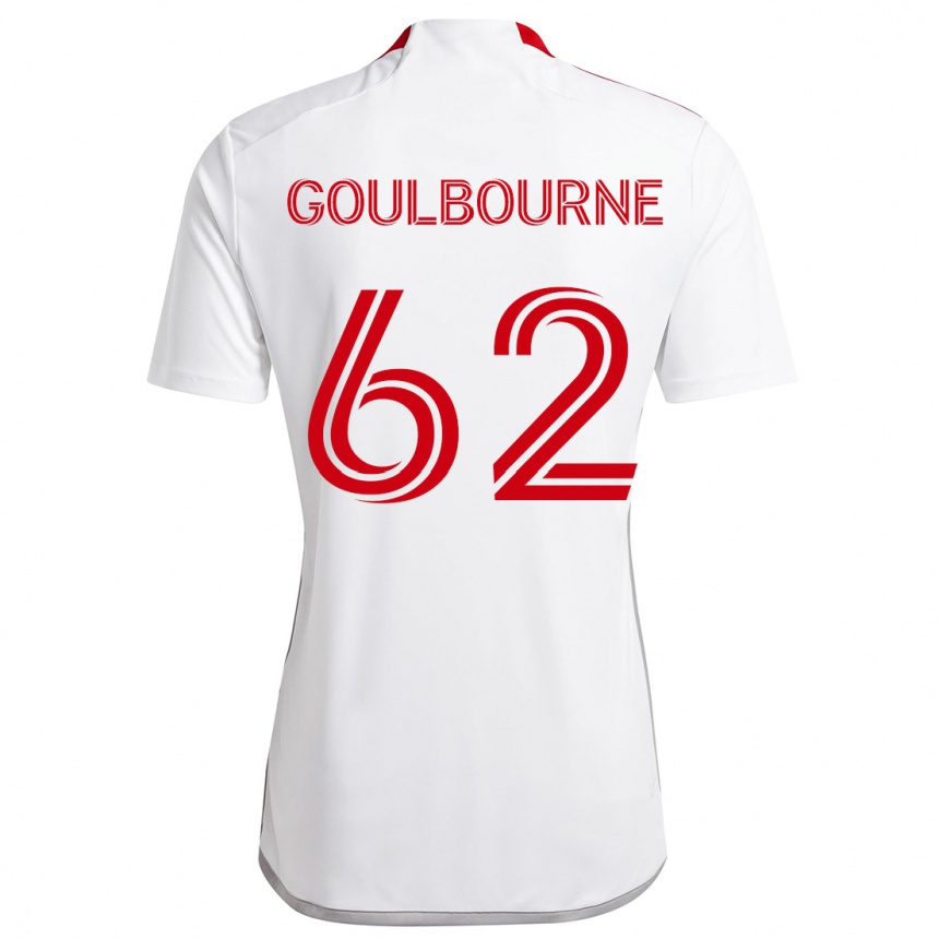 Niño Fútbol Camiseta Rohan Goulbourne #62 Blanco Rojo 2ª Equipación 2024/25 México