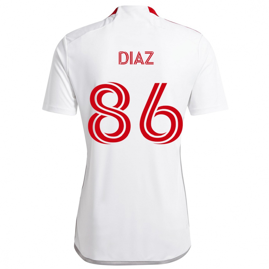 Niño Fútbol Camiseta Alec Díaz #86 Blanco Rojo 2ª Equipación 2024/25 México