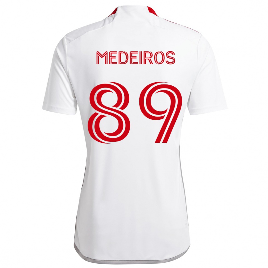 Niño Fútbol Camiseta Matthew Medeiros #89 Blanco Rojo 2ª Equipación 2024/25 México