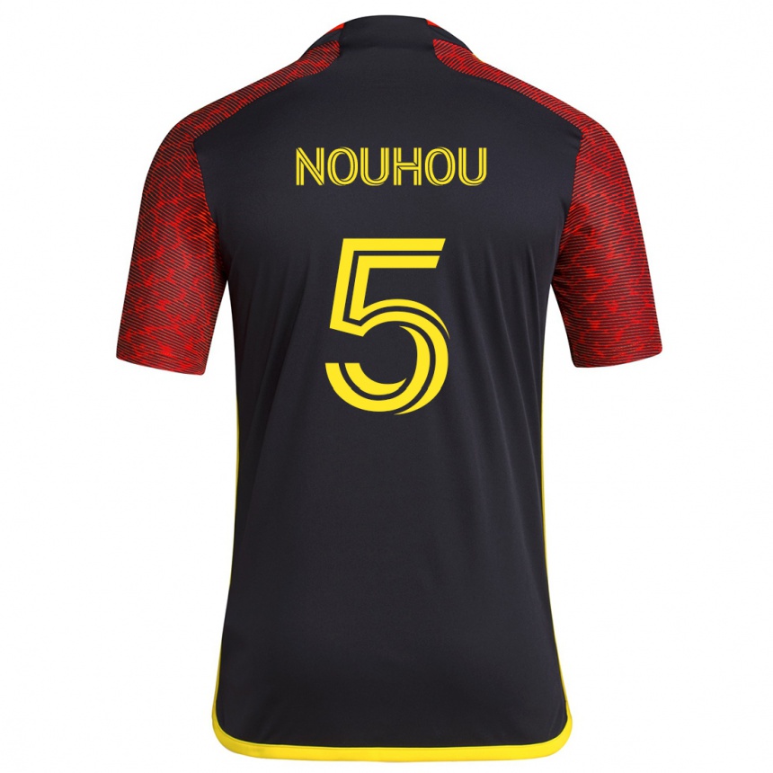 Niño Fútbol Camiseta Nouhou #5 Negro Rojo 2ª Equipación 2024/25 México