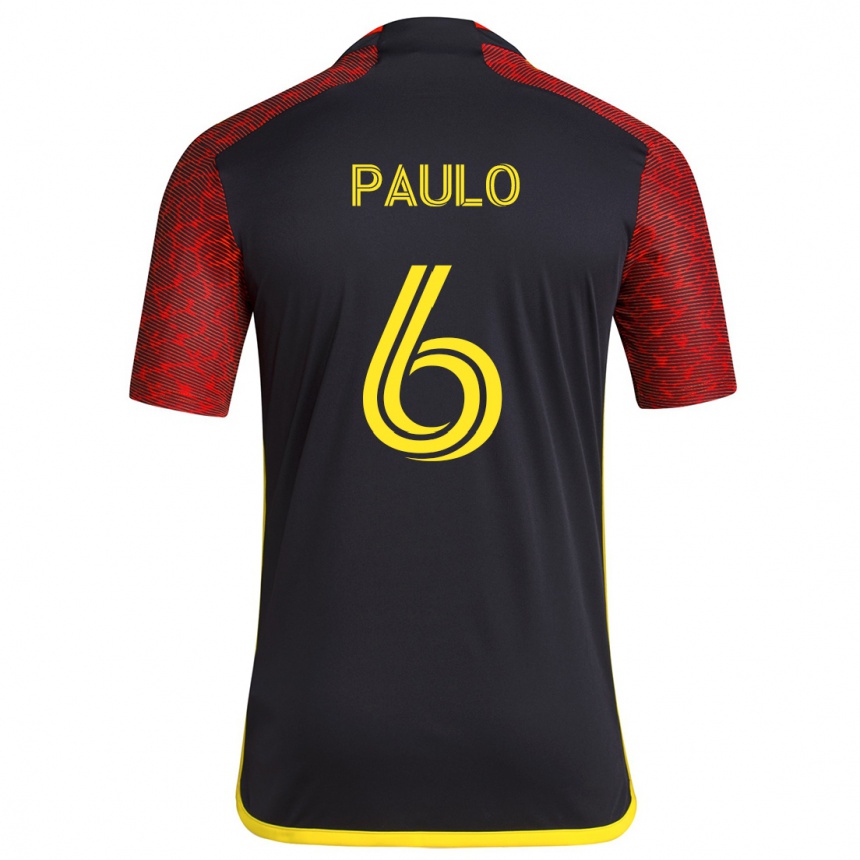 Niño Fútbol Camiseta João Paulo #6 Negro Rojo 2ª Equipación 2024/25 México