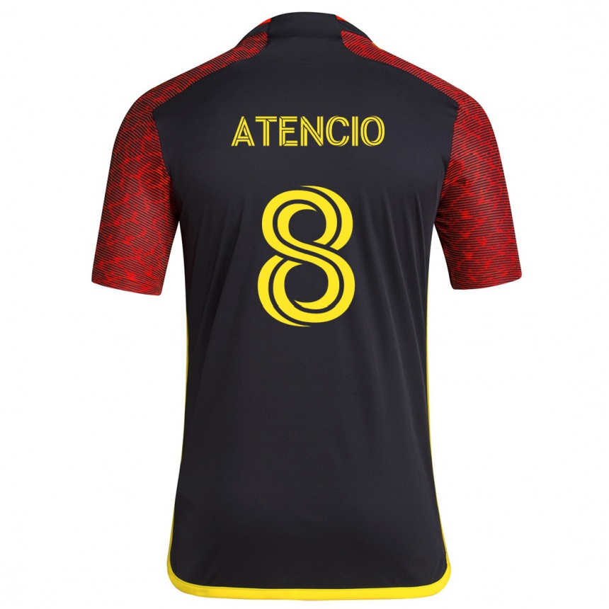 Niño Fútbol Camiseta Josh Atencio #8 Negro Rojo 2ª Equipación 2024/25 México