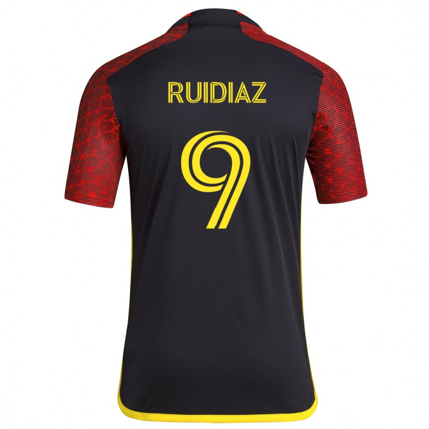 Niño Fútbol Camiseta Raúl Ruidíaz #9 Negro Rojo 2ª Equipación 2024/25 México