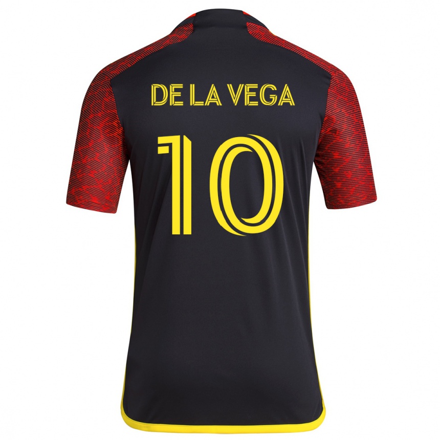 Niño Fútbol Camiseta Pedro De La Vega #10 Negro Rojo 2ª Equipación 2024/25 México