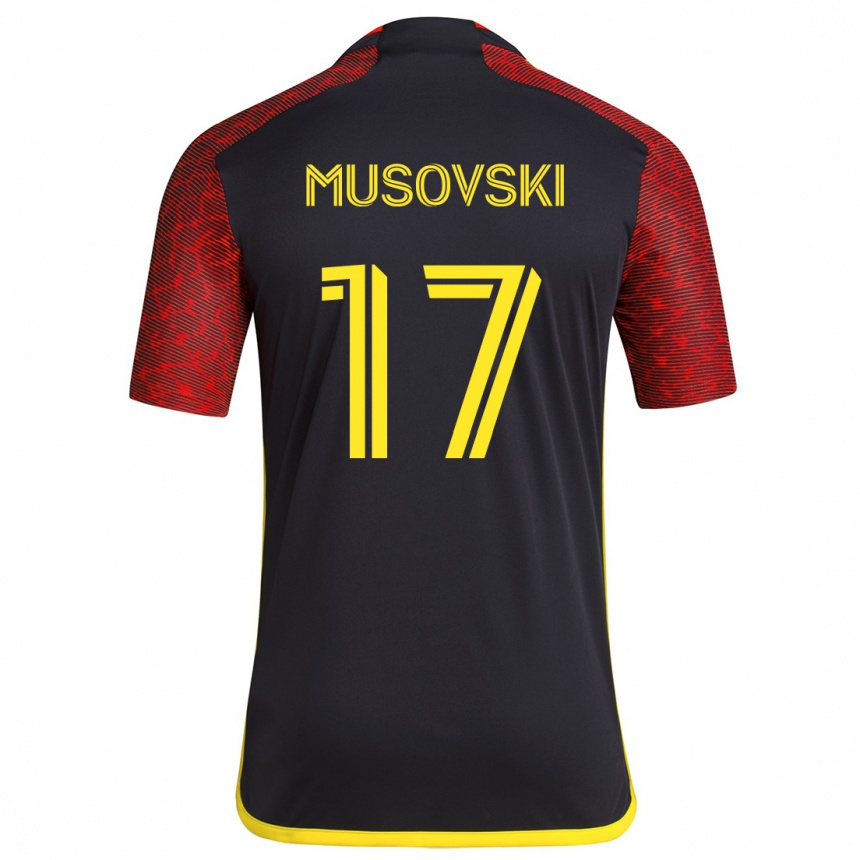 Niño Fútbol Camiseta Danny Musovski #17 Negro Rojo 2ª Equipación 2024/25 México