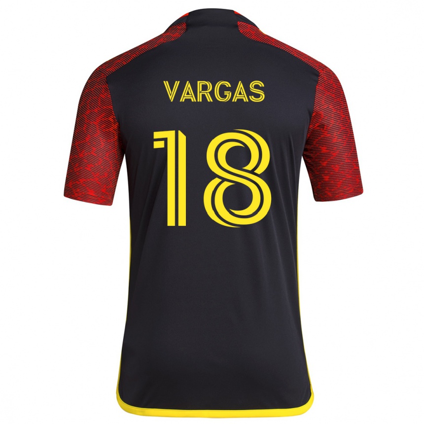 Niño Fútbol Camiseta Obed Vargas #18 Negro Rojo 2ª Equipación 2024/25 México