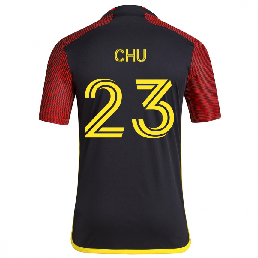 Niño Fútbol Camiseta Léo Chú #23 Negro Rojo 2ª Equipación 2024/25 México