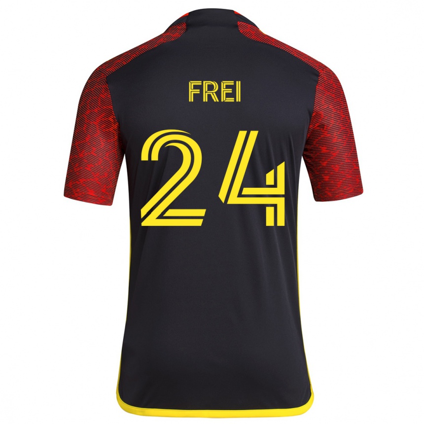 Niño Fútbol Camiseta Stefan Frei #24 Negro Rojo 2ª Equipación 2024/25 México