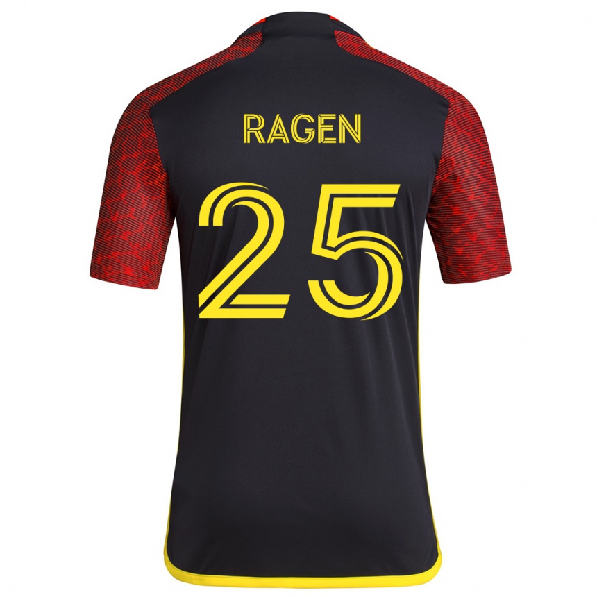 Niño Fútbol Camiseta Jackson Ragen #25 Negro Rojo 2ª Equipación 2024/25 México