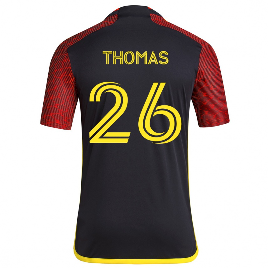 Niño Fútbol Camiseta Andrew Thomas #26 Negro Rojo 2ª Equipación 2024/25 México