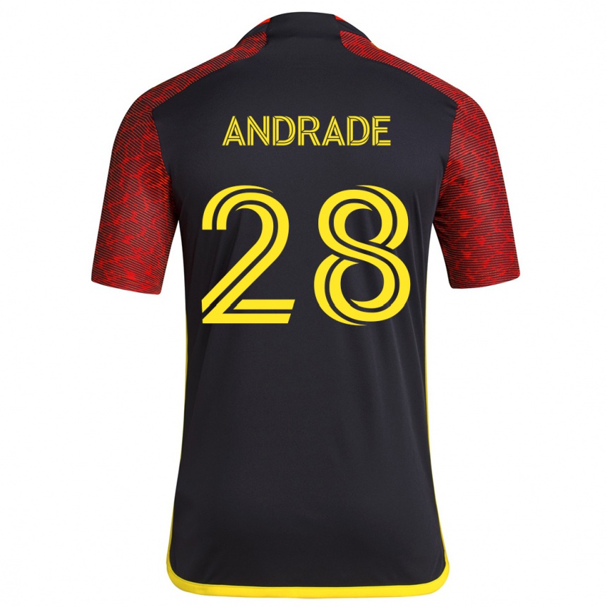 Niño Fútbol Camiseta Yeimar Gómez Andrade #28 Negro Rojo 2ª Equipación 2024/25 México