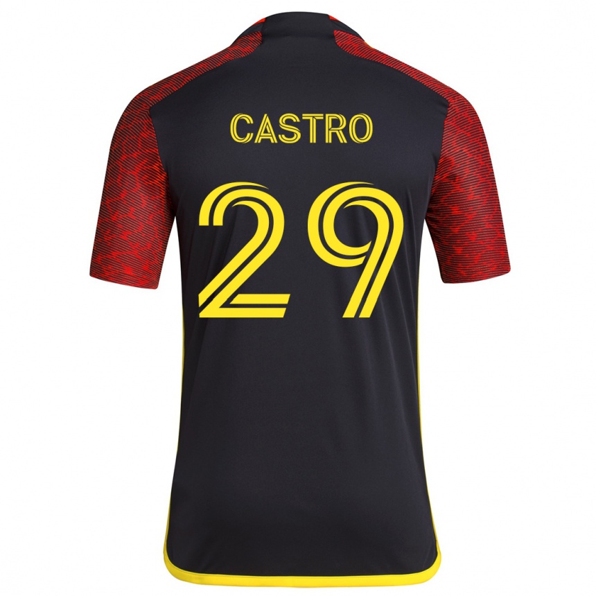 Niño Fútbol Camiseta Jacob Castro #29 Negro Rojo 2ª Equipación 2024/25 México