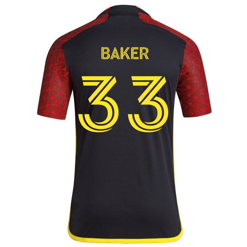 Niño Fútbol Camiseta Cody Baker #33 Negro Rojo 2ª Equipación 2024/25 México