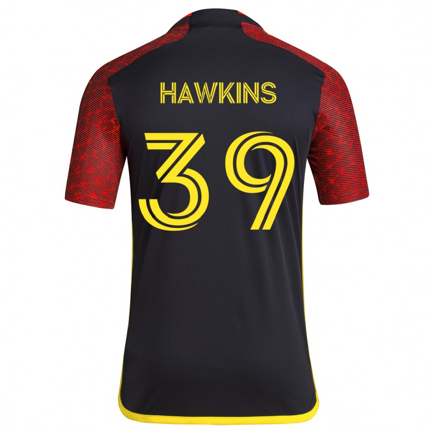 Niño Fútbol Camiseta Stuart Hawkins #39 Negro Rojo 2ª Equipación 2024/25 México