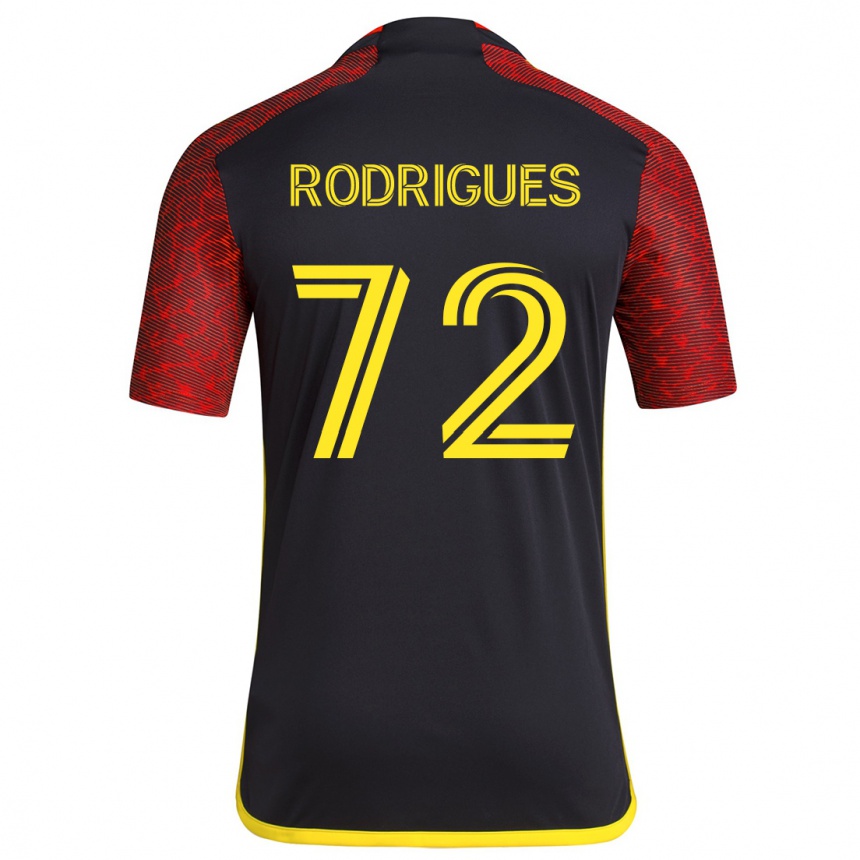 Niño Fútbol Camiseta Braudílio Rodrigues #72 Negro Rojo 2ª Equipación 2024/25 México