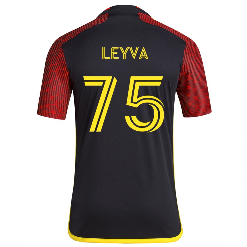 Niño Fútbol Camiseta Danny Leyva #75 Negro Rojo 2ª Equipación 2024/25 México