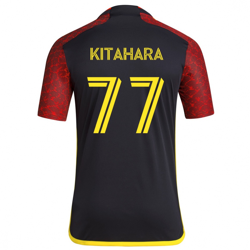 Niño Fútbol Camiseta Sota Kitahara #77 Negro Rojo 2ª Equipación 2024/25 México