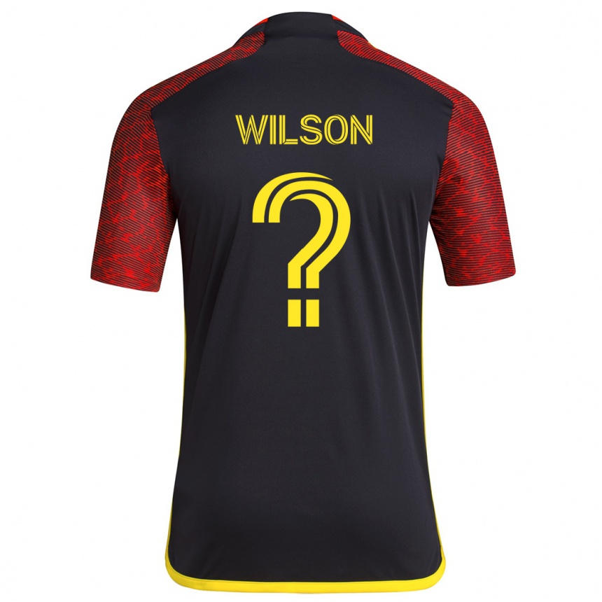 Niño Fútbol Camiseta Trevor Wilson #0 Negro Rojo 2ª Equipación 2024/25 México